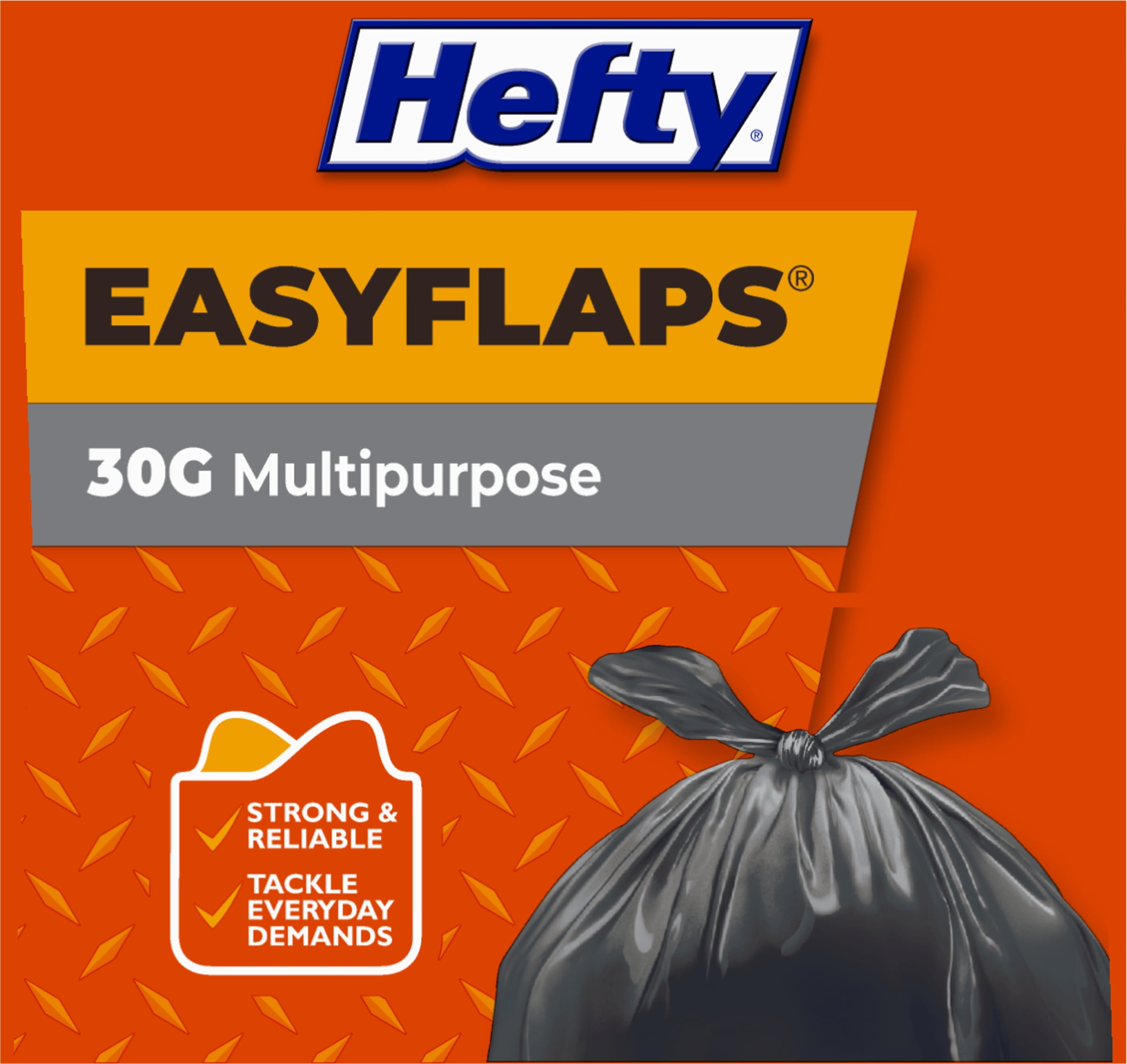 Easy Flaps Trash Bags, 13 gal, 0.69 mil, 23.75 x 28, White, 80 Bags/Box,  3 Boxes/Carton - Zerbee