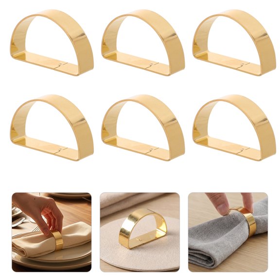 ELAYARD 12Pcs Metal Plated Gold Serviette Rings with Glossy Finish for Banquet Dinner Decor