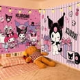 thumbnail image 2 of Tapiz de Hello Kitty de Sanrio para decoración de pared, tela colgante con melodía bonita, 30 + estilos, Kuromi, dormitorio de niñas, 2 of 4