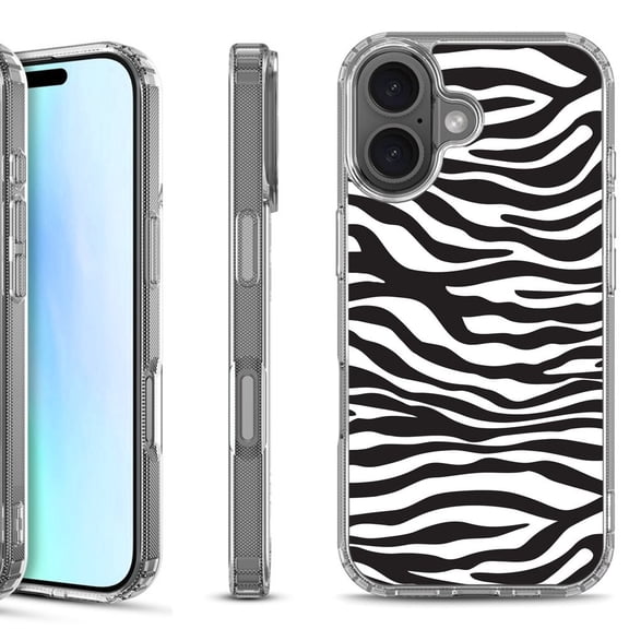 For iPhone 17 Shockproof Protective Phone Case, by OneToughShield - Zebra B/W