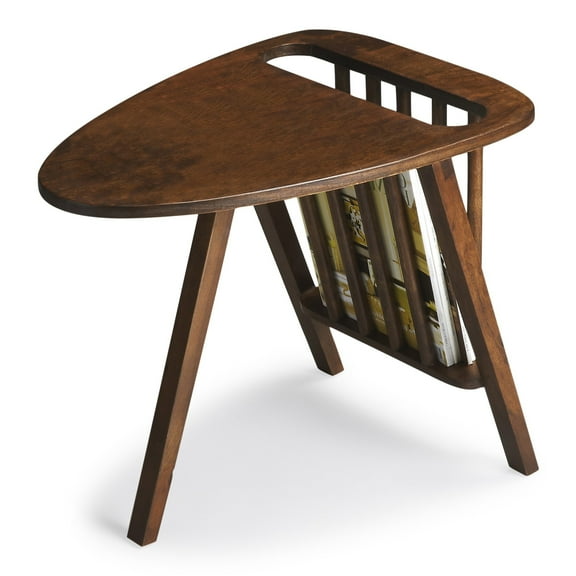 Butler Specialty Lowery Modern Triangular Magazine Wood Table In Dark Brown