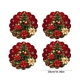thumbnail image 3 of 4 Pack Christmas Themed Round Placemats,Washable Heat Resistant Table Mats, Holiday Dinner Party Table Decor, 3 of 6