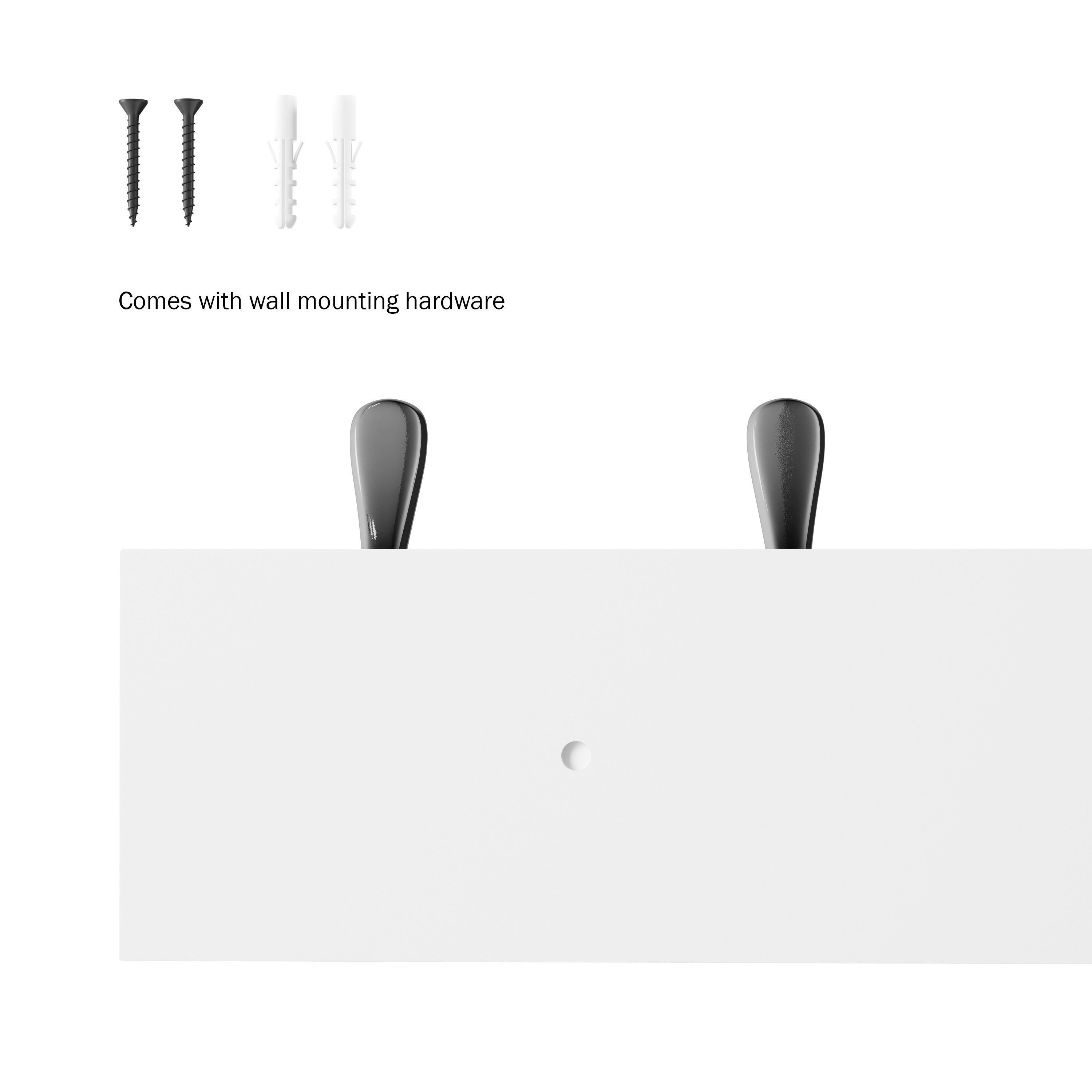 Wall Hook Rail-Mounted Hanging Rack With 6 Hooks-Entryway, Hallway, Or Bedroom-Storage Organization For Coats, Towels, Bags By Lavish Home (White)