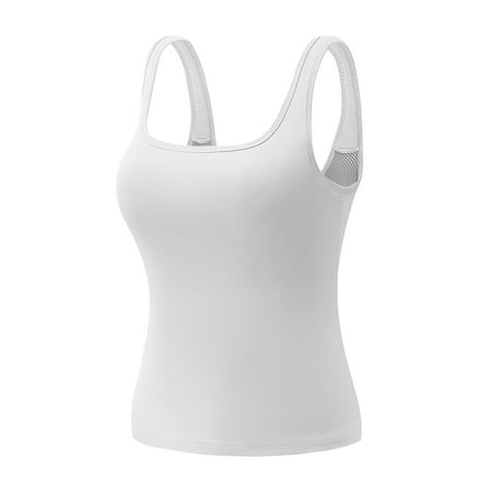 DondPO Tank Tops With Built In Bras Cingard Shoulder Slim Short Navel Hot Girl Small Vest Hanging Neck Backless Wrap Bra Top Womens Tops Workout Tank Tops Woman White XL (Clearance)