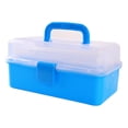 thumbnail image 3 of M Buder Caja de Almacenamiento Plegable de Tres Capas Organizador de Plástico Multiusos con Asa Portátil Azul Cielo (27 cm / 10.6 inches), 3 of 9