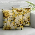 thumbnail image 3 of PRATYUS  Home Sweet Home Bee Sunflower Throw Pillow Covers, Love Lives Here Spring Summer Stripes Cushion Case for Sofa Couch 18x18in, 3 of 5