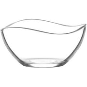 Madison - Glass Serving Bowl, 63.5 Ounce | Beautiful Wavy Design – Thick and Durable – For Salads, Desserts, Fruit, and More – Microwave and Dishwasher Safe Glass Serving Bowl – 8.2” x 4.5”