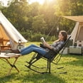 thumbnail image 6 of EVER ADVANCED Folding Camping Rocking Chair, Portable Outdoor Rocker with High Back, Supports 400 lbs, Black, 6 of 11