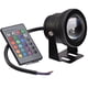 thumbnail image 1 of Luz LED subacuática RGB de 10 W y 12 V | Lámpara sumergible con 16 colores cambiantes y control remoto | Resistencia al agua IP67 para piscinas, fuentes, acuarios y estanques de jardín | Iluminación, 1 of 8