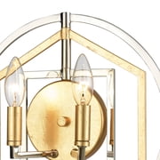 Elk Home 13-Inch Wide Geosphere Sconce, Contemporary, Polished Nickel