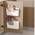 thumbnail image 1 of Caja de almacenamiento para puerta de armario de cocina, caja de almacenamiento para montar en pared adhesiva, caja organizadora para armario/baño/refrigerador, 2 uds., 1 of 5