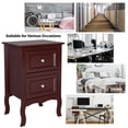 thumbnail image 5 of PAPROOS Set of 2 Nightstand Bedroom Bedside Table with Drawers Storage, Country Style Night End Table with Mental Handle, Suitable for Living Room Bedroom, Brown, 5 of 13