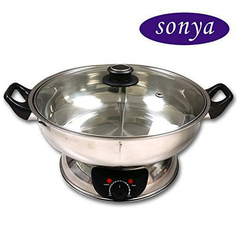 Sonya Simmer Cooking Hot Pot with Dual Sided Heated Divider