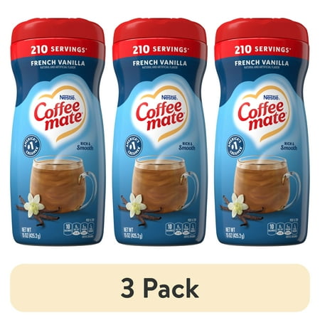 (3 pack) Coffee mate French Vanilla Powder Coffee Creamer, 15 oz