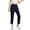 Navy, variant on Hrsba Straight Leg Workout Pants,Athletic Pants for Women Solid Color Full Length Sports Pants with Pockets Elastic Waist Comfortable Casual Trousers