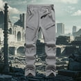 thumbnail image 2 of PIMSSY Men Casual Pants Straight Fit Comfortable Lightweight Elastic Waist With Zipper Pockets For Daily Wear Home Outdoor Hiking Spring Summer Fall Male Fashionable Solid Color Slacks, 2 of 7