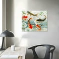 thumbnail image 4 of EastSmooth Nine Koi Fish Canvas Wall Art Feng Shui Lucky Carp Lotus Flower Leaves Pond Picture Traditional Chinese Print Asian Artwork Poster Home Decor for Living Room Bedroom, 4 of 6