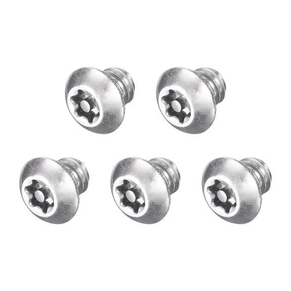 5Pack 1/4-20 x 1/4" Torx Security Machine Screws Bolt, Silver Tone