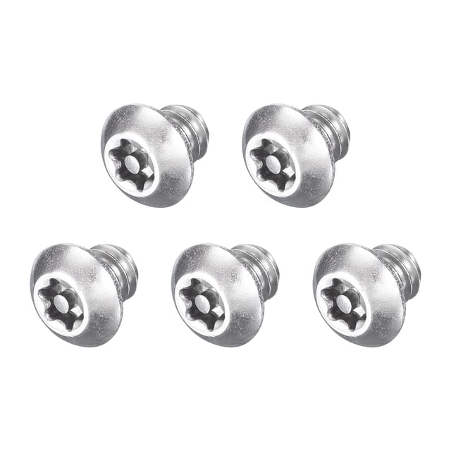 5Pack 1/4-20 x 1/4" Torx Security Machine Screws Bolt, Silver Tone