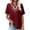 a_Wine, variant on Njoeus Tops for Women Trendy White Tops for Women Women's Summer V Neck Boho Embroidered Shirts Women Cotton Linen Shirt Dressy Blouse Casual Short Sleeve Beach Vacation Tunic Tops Hawaiian Shirts for