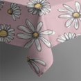 thumbnail image 4 of Pink Daisy Flower Yellow Centers Pattern Rectangle Tablecloth 60"x120",Waterproof Polyester Rectangle Table Cloth, Wipeable Spillproof Polyester Tablecloth for Dining, Camping, Indoor and Outdoor, 4 of 6