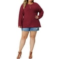 thumbnail image 2 of Agnes Orinda Women's Plus Size Sweater for Oversized Round Neck Long Sleeve Button Knit Pullover Sweater, 2 of 5