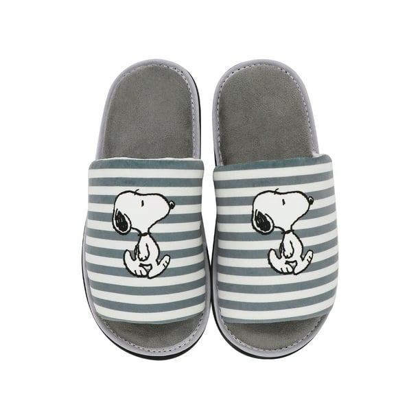 Pantufla Snoopy Peanuts Color Gris Para Dama