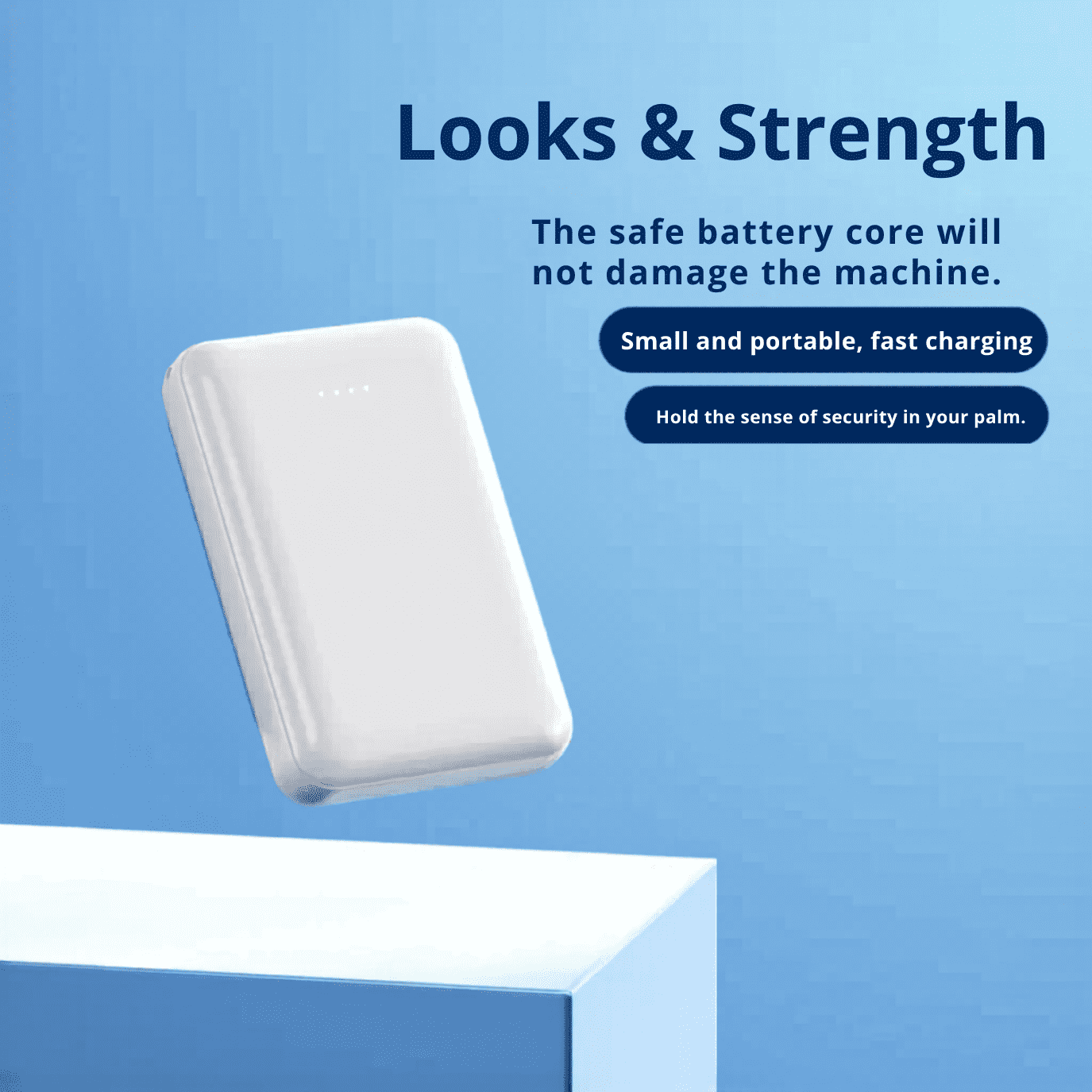 Universal Portable Power Bank 10,000mAh 30W, Dual USB Output Smart Charging with LED, White