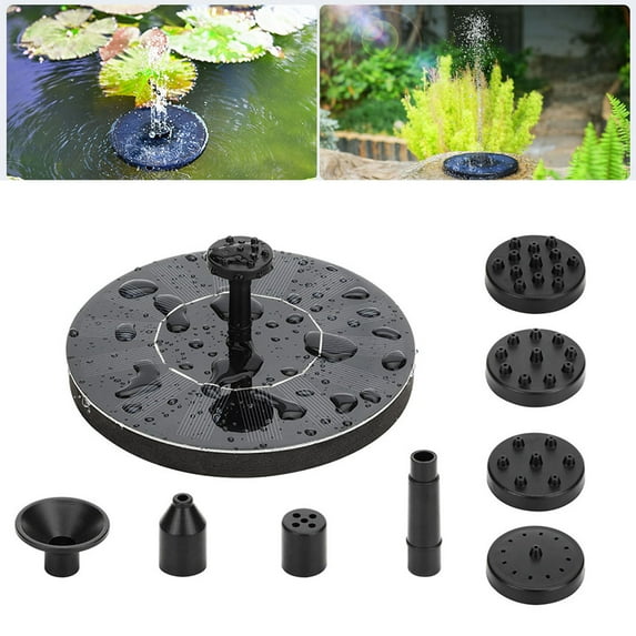 D-GROEE Solar Fountain Pump, Solar Water Pump Floating Fountain, with 4 Nozzles, for Bird Bath, Fish tank, Pond or Garden Decoration