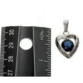 thumbnail image 2 of Stainless Steel Mother and Daughter Dark Blue Glass Crystal Heart Pendant Necklace, 2 of 3