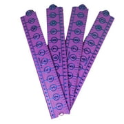 Lot of 4 Fiskars Purple Plastic 12" All Purpose Ruler Extra Wide 2"