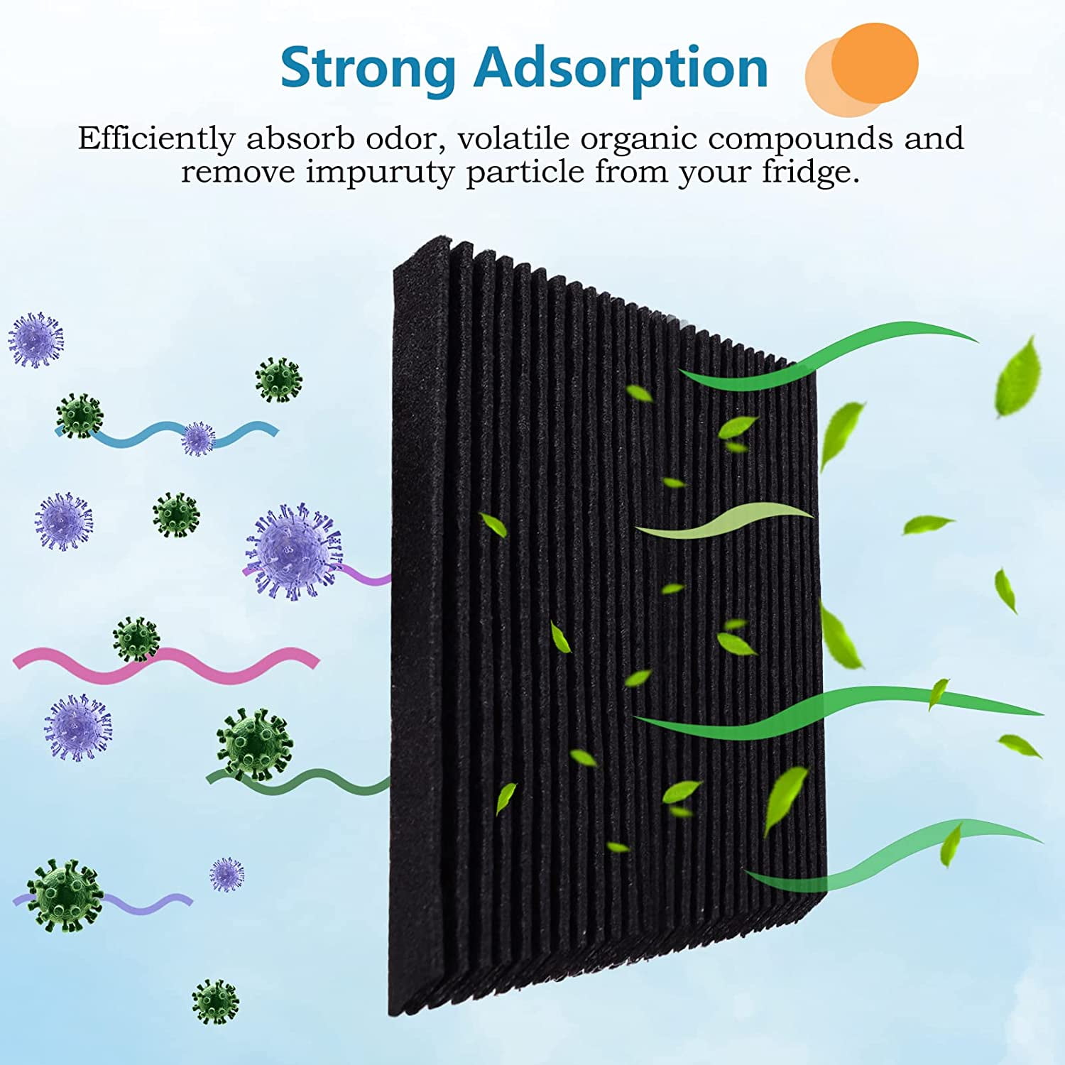 DEWEL Refrigerator Air Filter Replacement for Frigidaire & Electrolux,12 Packs Refrigerator Filter Activated Carbon Filter Reduce Odors for EAFCBF, PAULTRA, RAF1150 242061001,242047801, 242047804