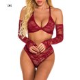 thumbnail image 1 of Traje de ropa interior Sexy Hollow Lace Perspectiva Lencería Mujer Ropa de dormir, M, Vino rojo Inevent XX000098-05, 1 of 7