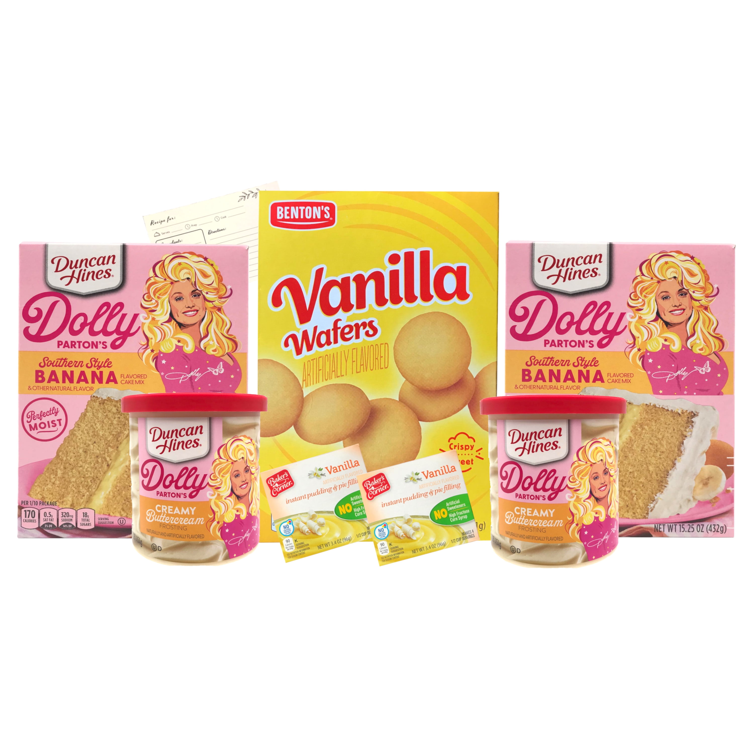 Duncan Hines Dolly Parton Banana Cake Mixes, 15.25oz Boxes, Frosting