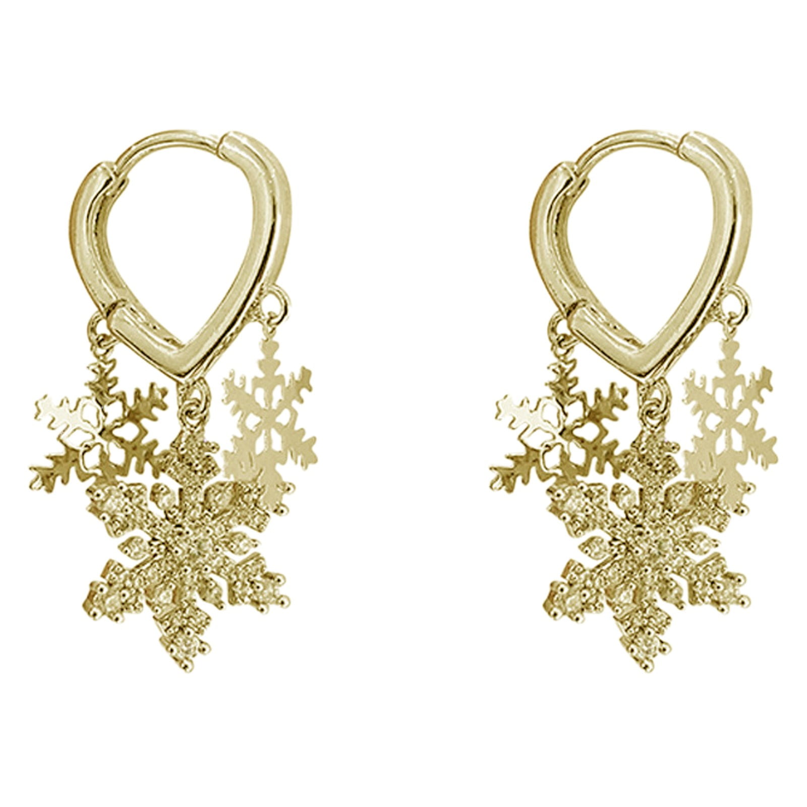 Frehsky earrings for women Diamond Encrusted Christmas Snowflake
