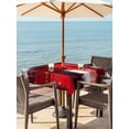 thumbnail image 2 of Outdoor Tablecloth with Umbrella Hole and Zipper, Red Abstract Square Table Cloth 54x54 Inch Waterproof Tablecloth, Modern Mottled Art Oil Painting Picnic Table Cover for Patio Camping, 2 of 7