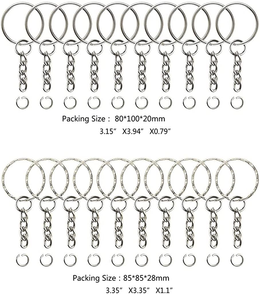 JETTINGBUY 100Pcs Keyring Keychain Split Jump Rings Bulk Ring DIY Jewelry Key  Chain Craft 