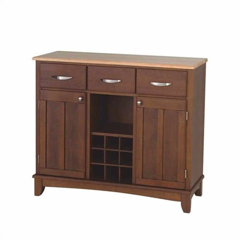 Large Wood Server Kitchen Island / Server with Wine Rack