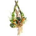 thumbnail image 5 of Northlight Farmer Bunny Moss Vines Teardrop Easter Wreath - 22" - Green and Orange - Unlit, 5 of 9