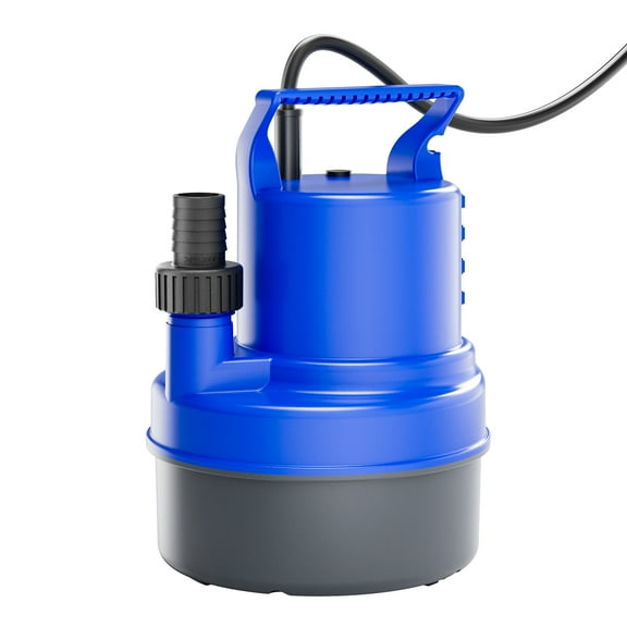 1/2 HP Submersible Water Pump 2900 GPH Small Sump Pump For Pool Cover, Basements, Puddles, Gardens, Ponds Draining With Hose Adapters, Blue