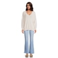 thumbnail image 2 of Dreamers By Debut Women's Oversized Tunic V Neck Sweater, Midweight, 2 of 5