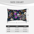 thumbnail image 6 of LNWH Rectangle Pillow Cover, Festival Skeletons Colourful Flowers Cushion Covers Pillowcase for Couch Bedroom Sofa, 16"x24", 6 of 7