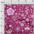 thumbnail image 2 of oneOone Cotton Flex Dark Magenta Fabric Asian Japanese Diy Clothing Quilting Fabric Print Fabric By Yard 40 Inch Wide, 2 of 5