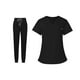 thumbnail image 5 of de enfermera Uniforme de enfermería pantalones Scrub Set Elegante resistente a las arrugas Negro Yuyangstore Uniformes de trabajo, 5 of 8