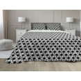 thumbnail image 1 of Black and White Comforter & Sham Bedding Set, Simplistic Diagonal Spiraling Hexagon Geometric Shapes Contemporary, 3 pcs Duvet Set Microfiber Filling Quilt, 5 Sizes, Charcoal Grey, by Ambesonne, 1 of 4