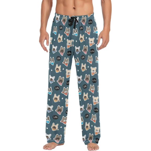 GZHJMY Cute Cartoon Dog Mens Pajama Pants, Comfortable and Soft Men Pajama Bottoms with Pockets and Drawstring, Christmas New Year Birthday Father's Day