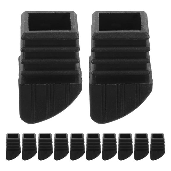 FONDOTIN 12Pcs Camping Table Leg Covers Black Portable Foot Pads for Outdoor Stability