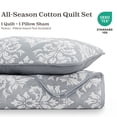 thumbnail image 5 of Exclusivo Mezcla 100% Cotton Quilts Twin Size Grey, Soft Breathable Bedspread Gauze Boho Pattern Coverlet Lightweight Twin Quilt Bedding Set for All Seasons( 1 Quilt and 1 Pillow Sham), 5 of 7