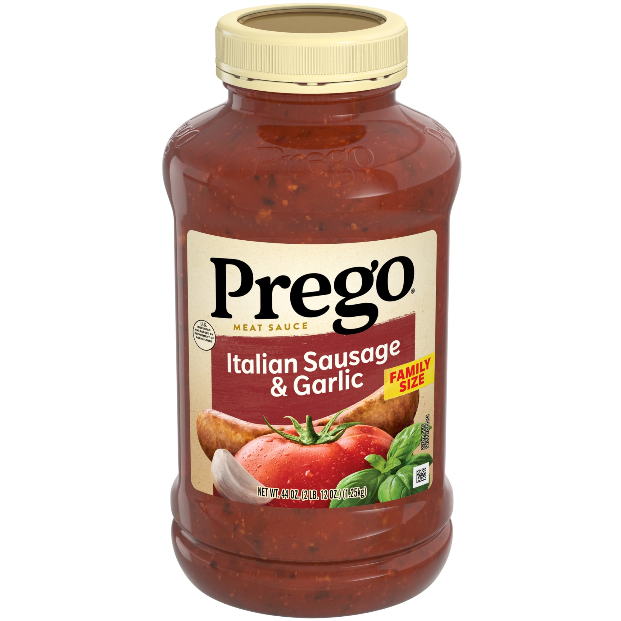 Prego Italian Sausage and Garlic Spaghetti Sauce, 44 OZ Jar - Walmart.com