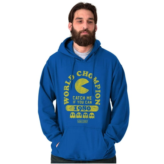 Retro Funny PACMAN World Chompion Unisex Plus Size Hoodie Brisco Brands 2X